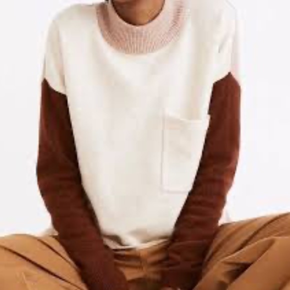 Madewell Redmond Mockneck Pocket Sweater in Colorblock XXS - Picture 3 of 8